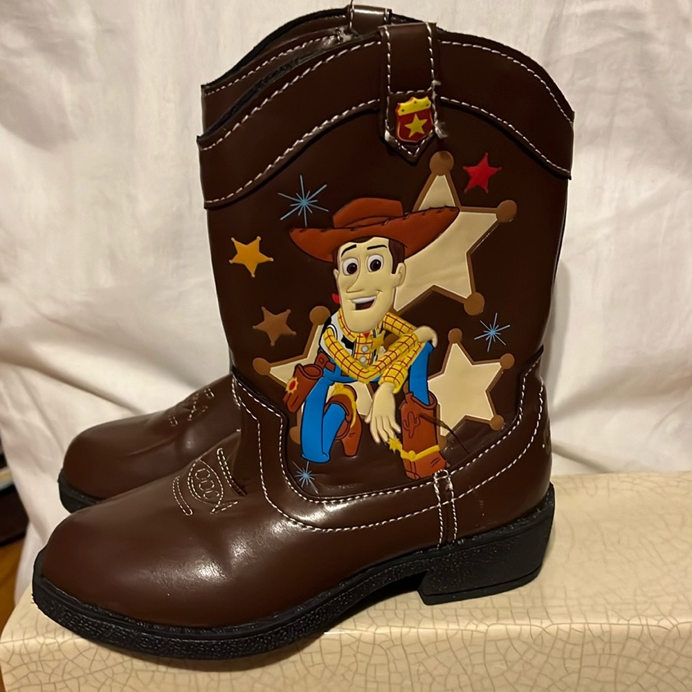 Disney Pixar Toy Story Woody Toddler Size 9 (Toddler) Boots Zipper Up Western